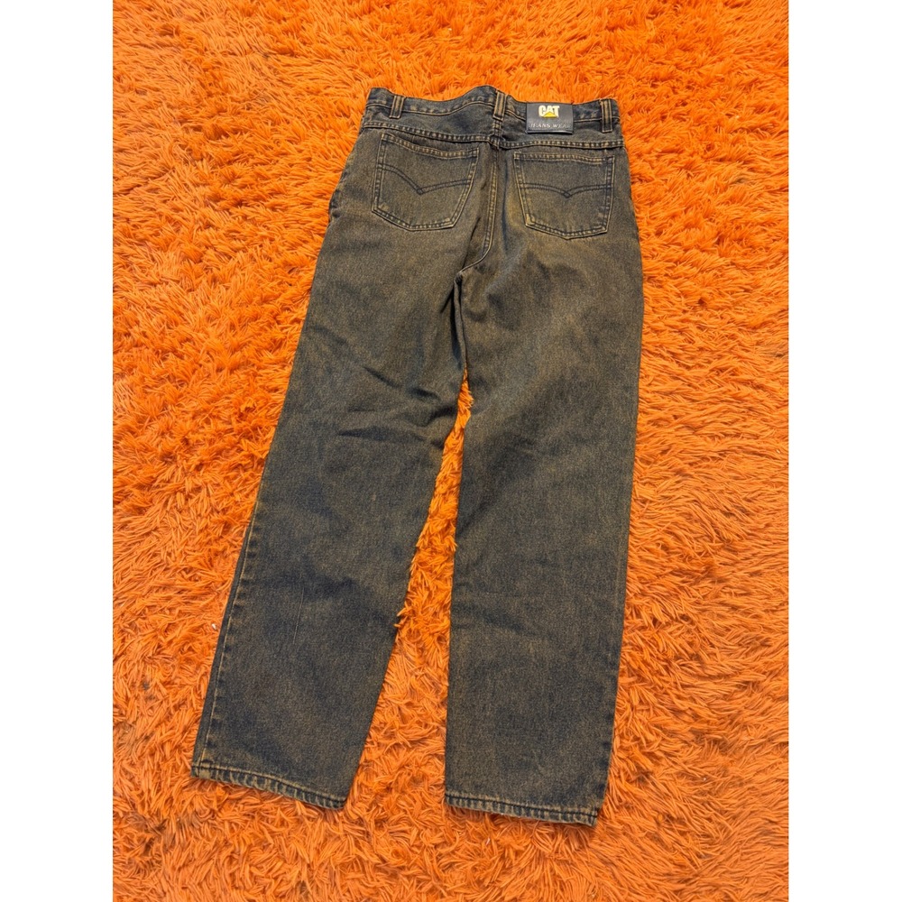 CAT Jeans Wear Mens Size 35 Straight Leg Heavy orange Wash Denim Workwear Pants